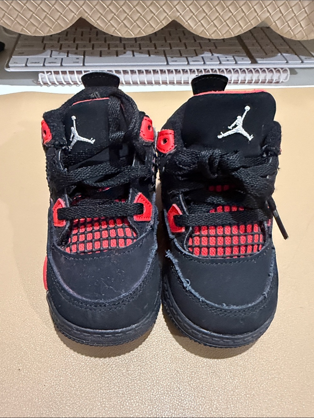 Jordan Kids Black and Red Basketball Sneakers